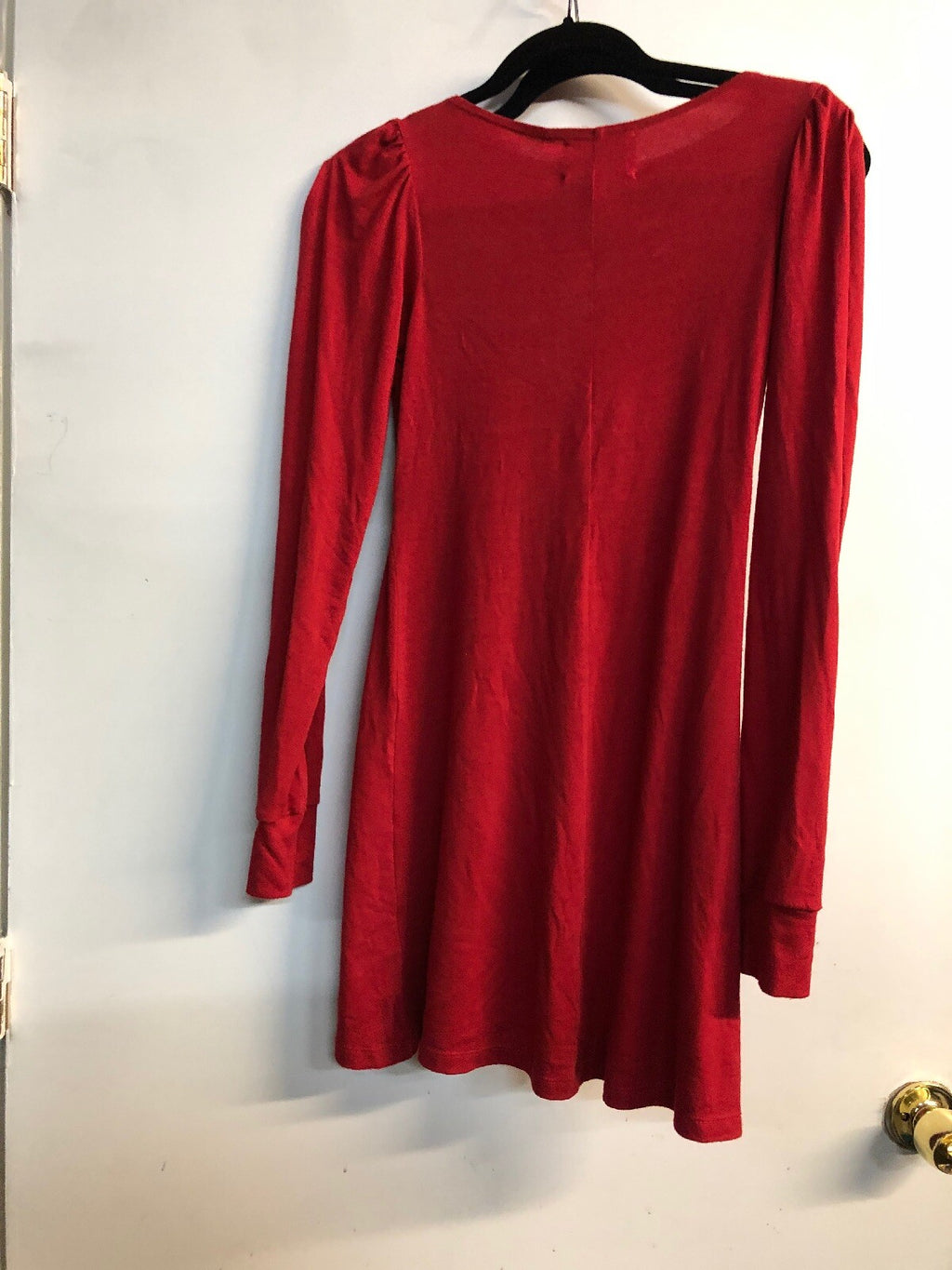 Veronica M. Women Red Casual Dress S Long Sleeves1