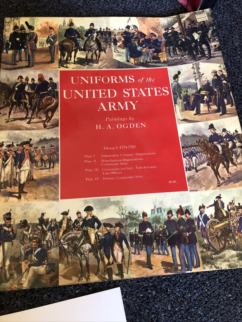 UNIFORMS OF THE UNITED STATES ARMY 4 PRints By H. A. Ogden Stained See Pics7