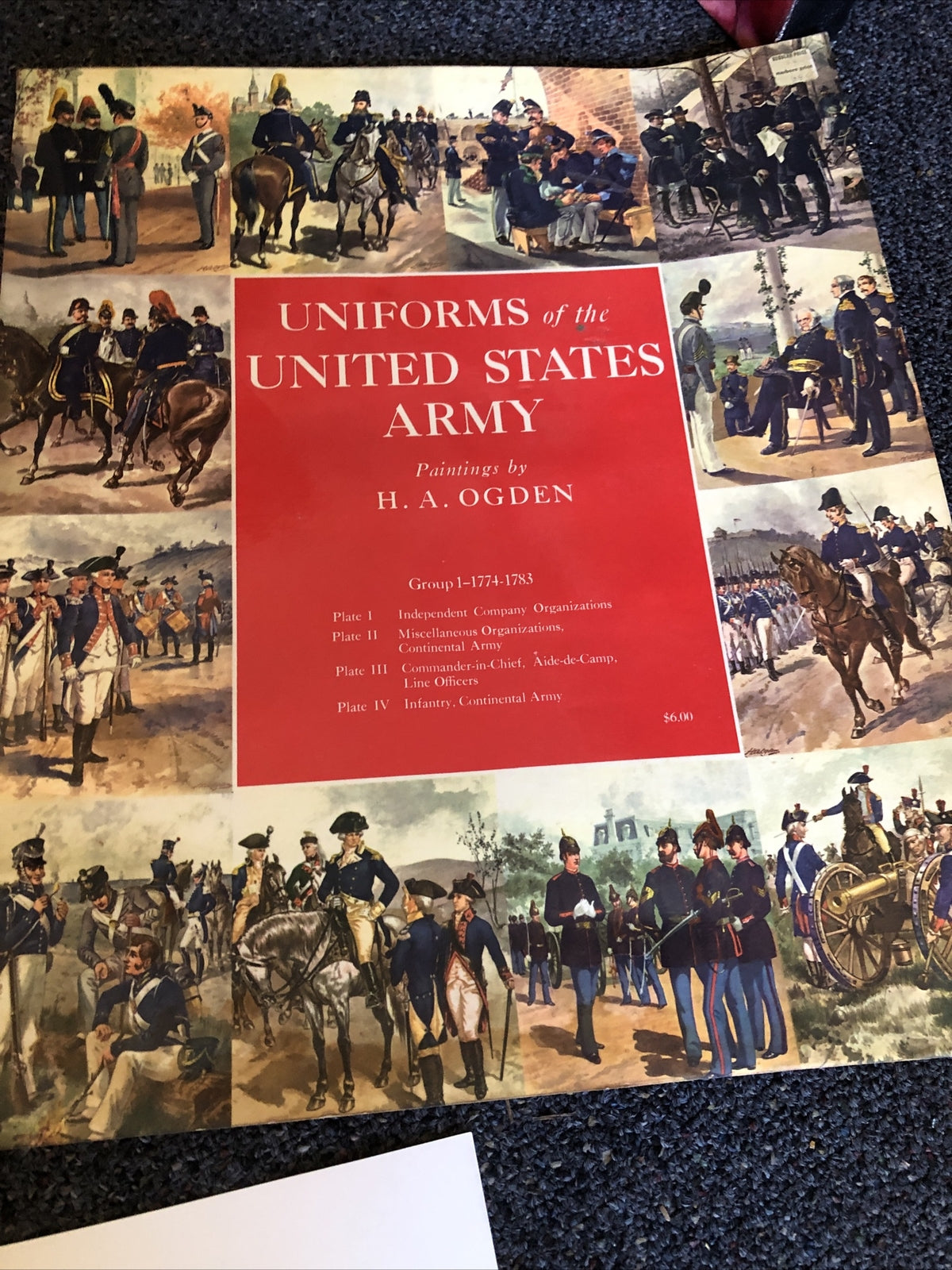 UNIFORMS OF THE UNITED STATES ARMY 4 PRints By H. A. Ogden Stained See Pics7