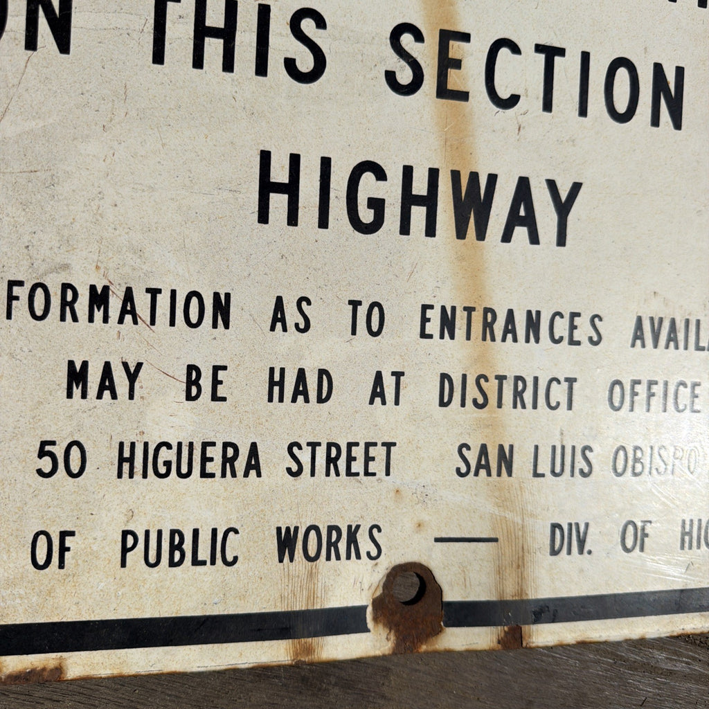 Vintage California Road Freeway City of San Louis Obispo Porcelain Sign3