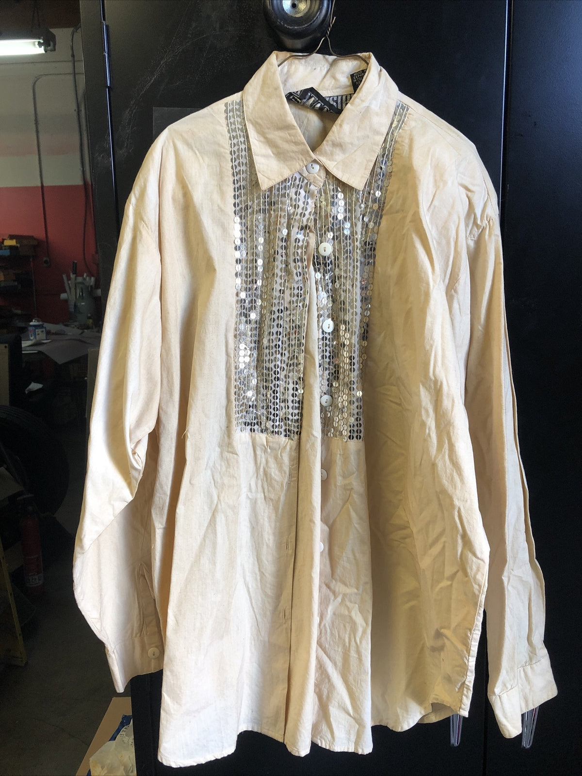 Vintage 80’s-90’s Hot Gossip Long Sleeve Collared Button Up Shirt Size Small0