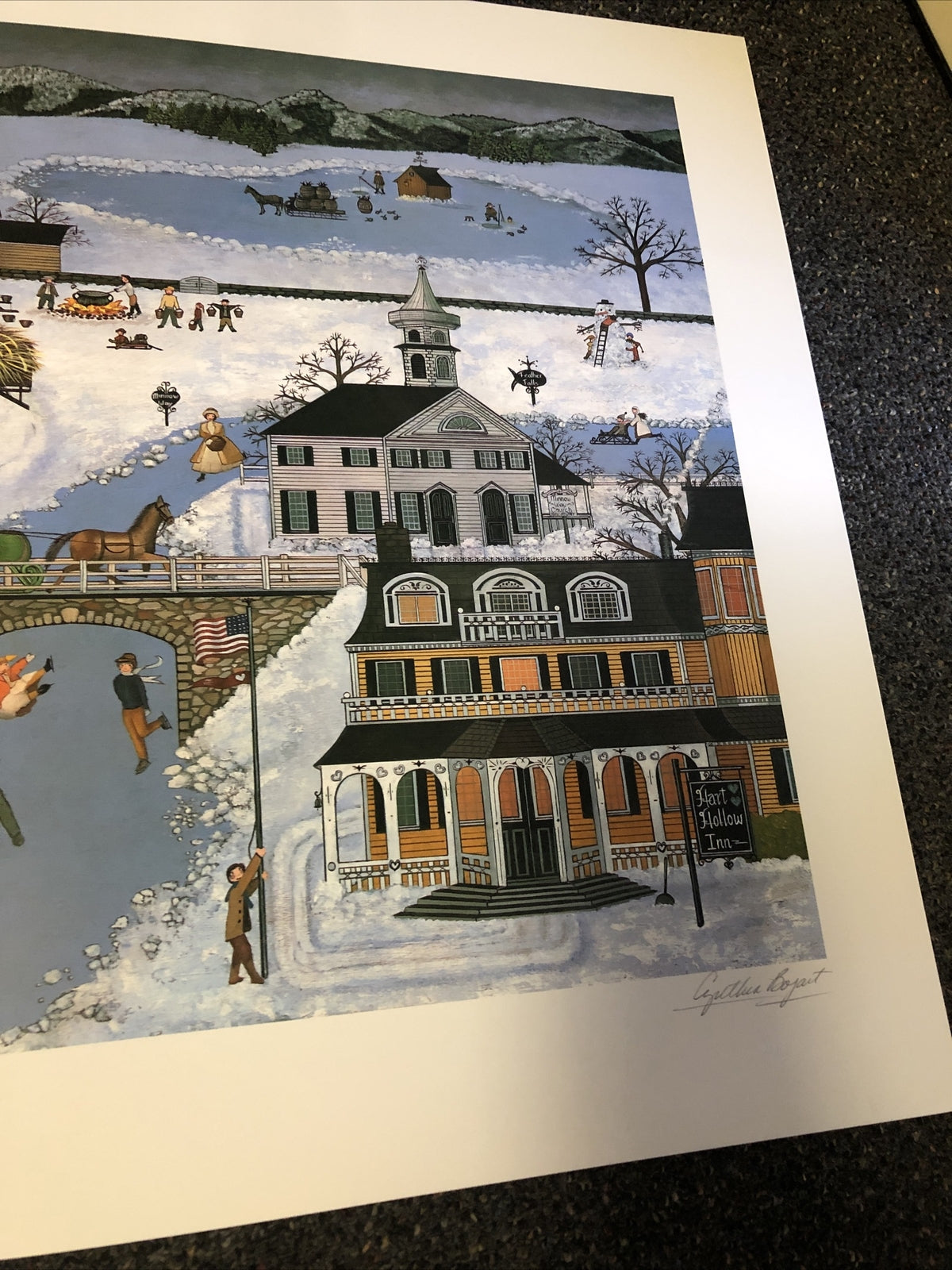 Cynthia Bogart hand signed print folk art 28.5”x22”4