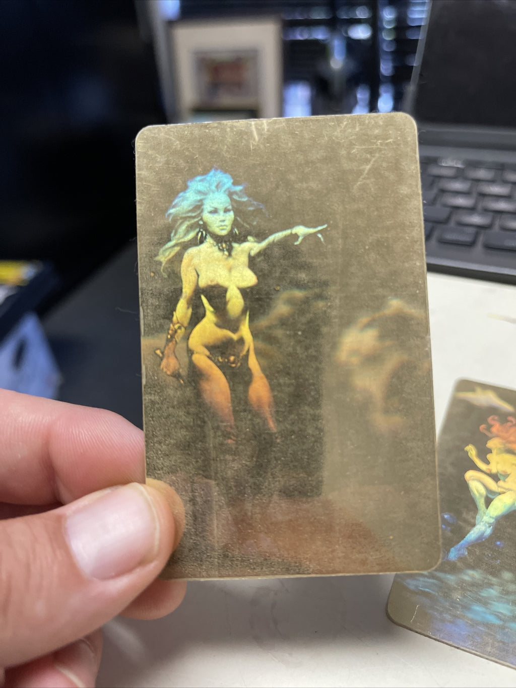 Three FRANK FRAZETTA 1995 hologram Calling cards Global Link Rare.1