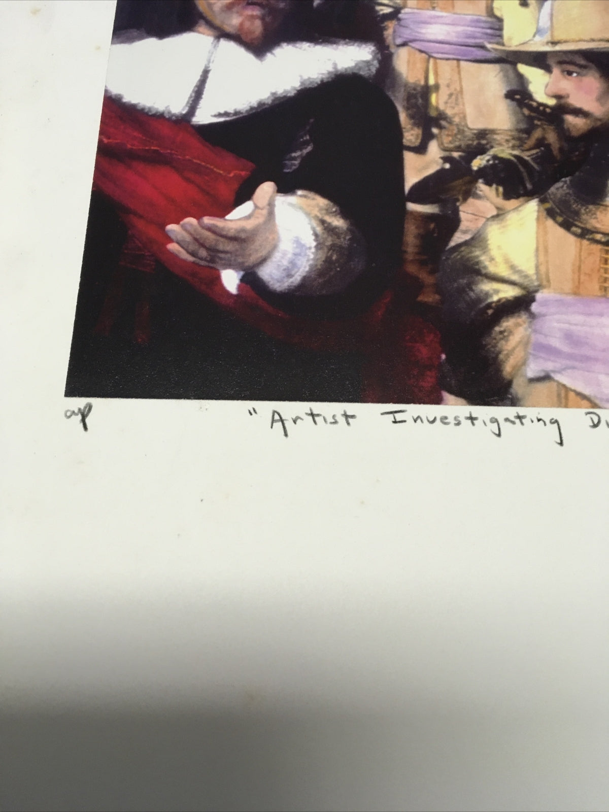 1991 Artist BARRY KITE Signed “Artist Investigating Disturbance” Pop Art 14”x11”4