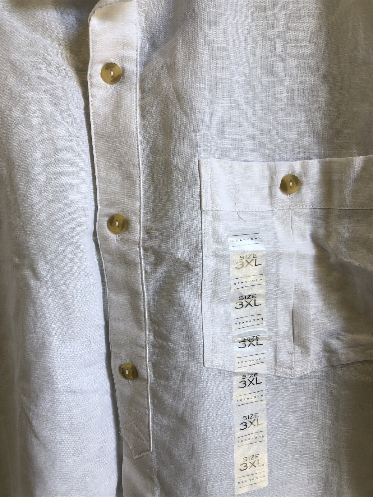 Sean John White Short Sleeve Button Up NOS Size 3XL1