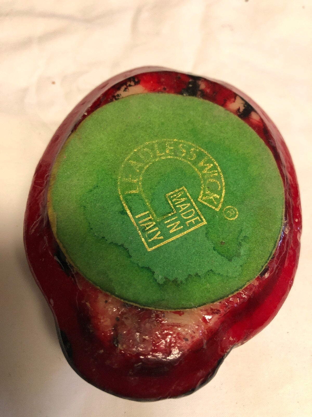 Vintage Made in Italy Leadless Wick Wax Candle Ladybug1