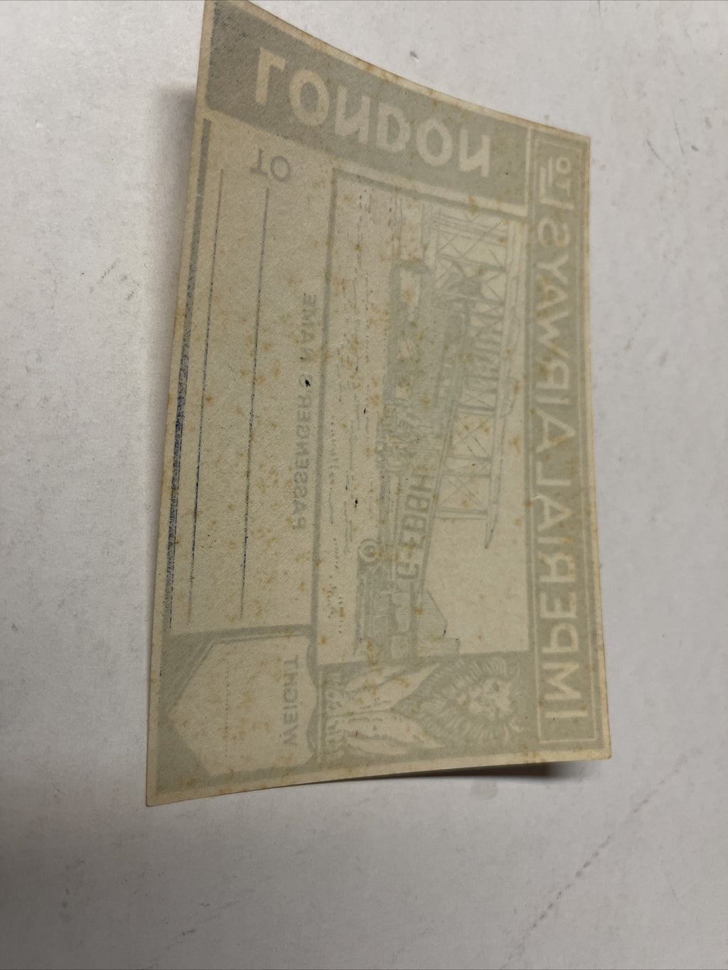 1928 Imperial Air Baggage Label Sticker 3x5”AIRLINETIMETABLE SCHEDULE Brochure1