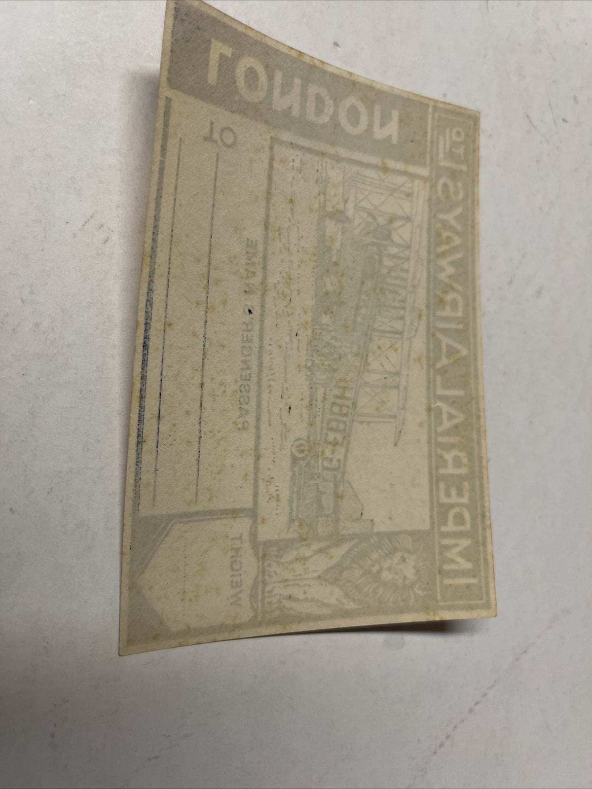 1928 Imperial Air Baggage Label Sticker 3x5”AIRLINETIMETABLE SCHEDULE Brochure1