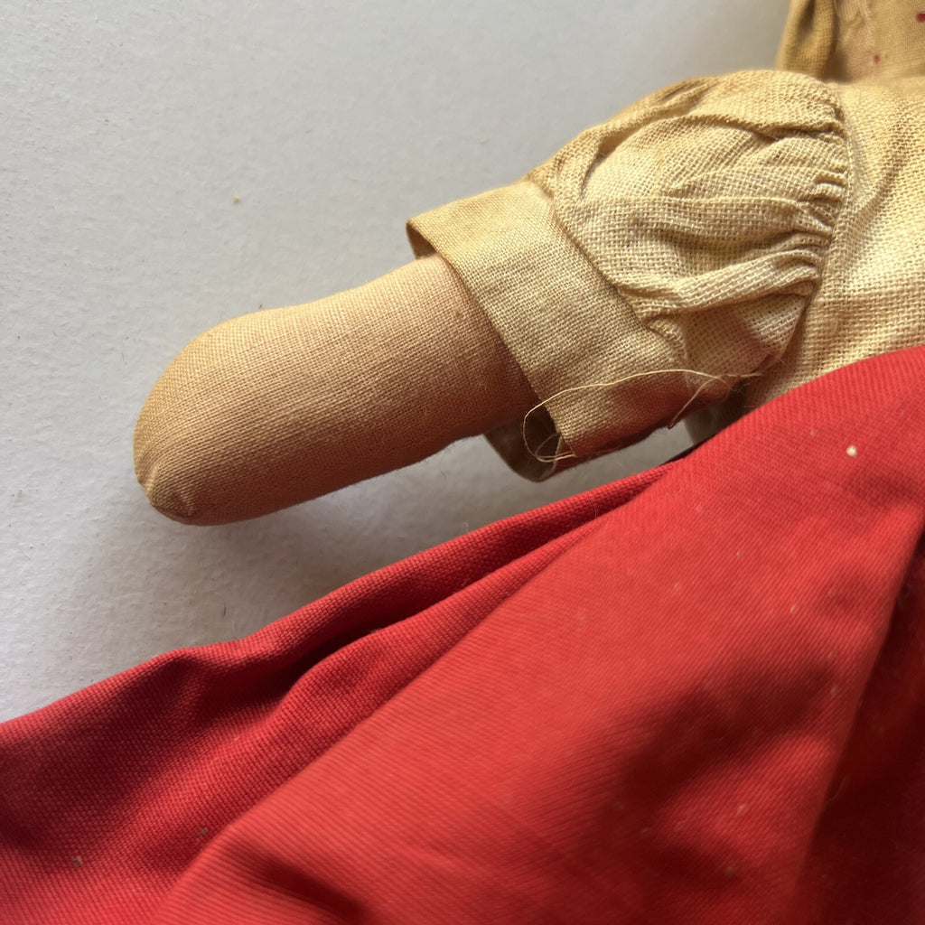 Lenci Type Italian * Antique Handmade Cloth Doll Painted Face 12”6