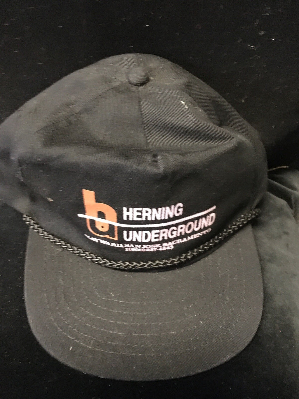 Vintage Trucker Hat Cap Snapback Herning Underground Supply Black NWOT1