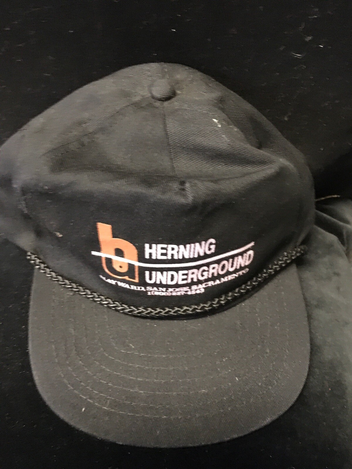 Vintage Trucker Hat Cap Snapback Herning Underground Supply Black NWOT1