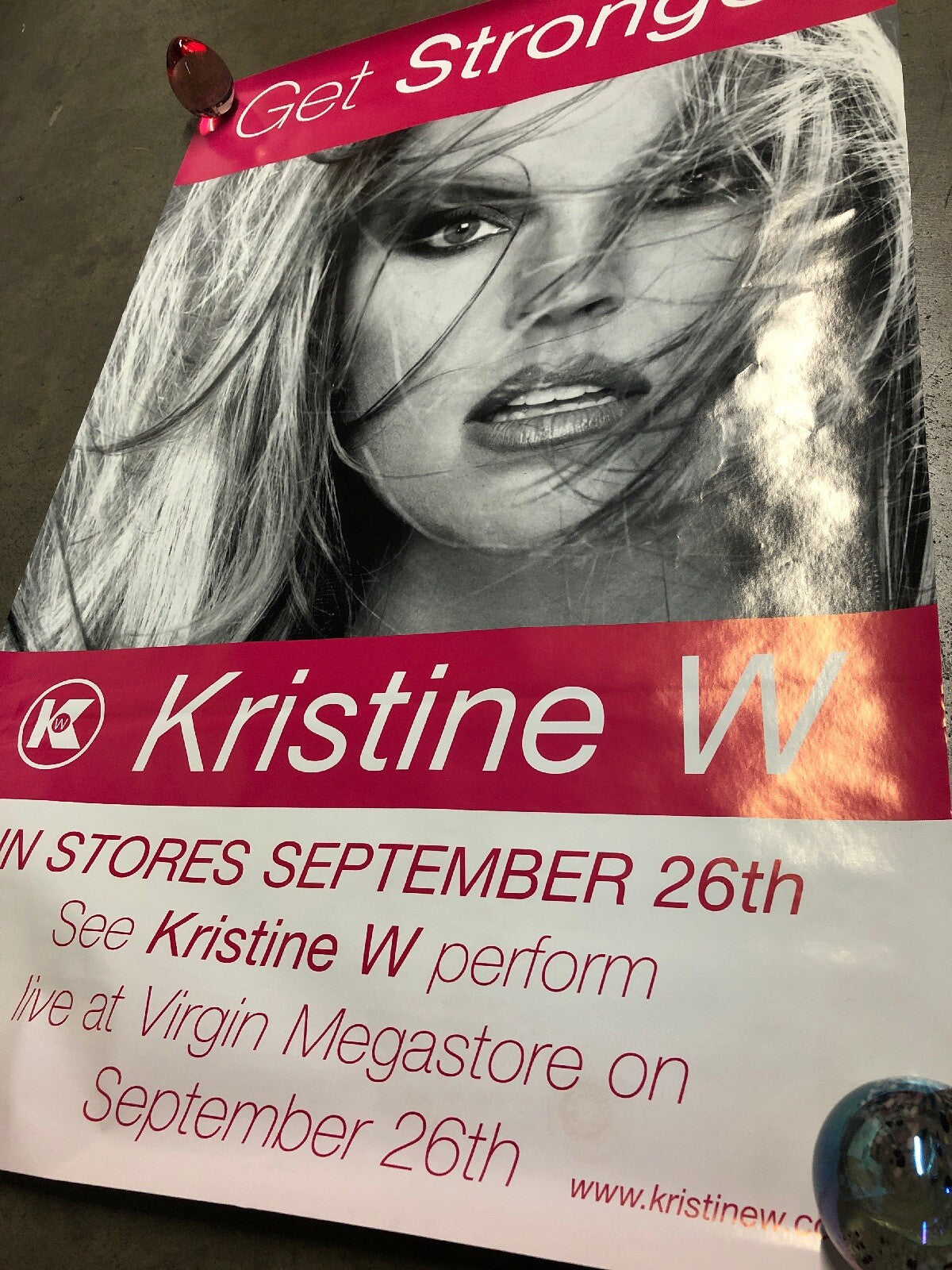 Get Stronger - Kristine W - Flier Poster Live At Virgin Megastore4