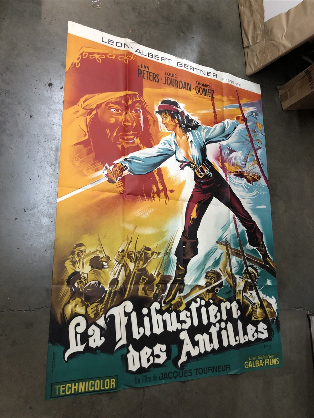 1940s Pirate Of Antilles Les Flibustiere Antilles One Sheet Movie POSTER 62x45”0