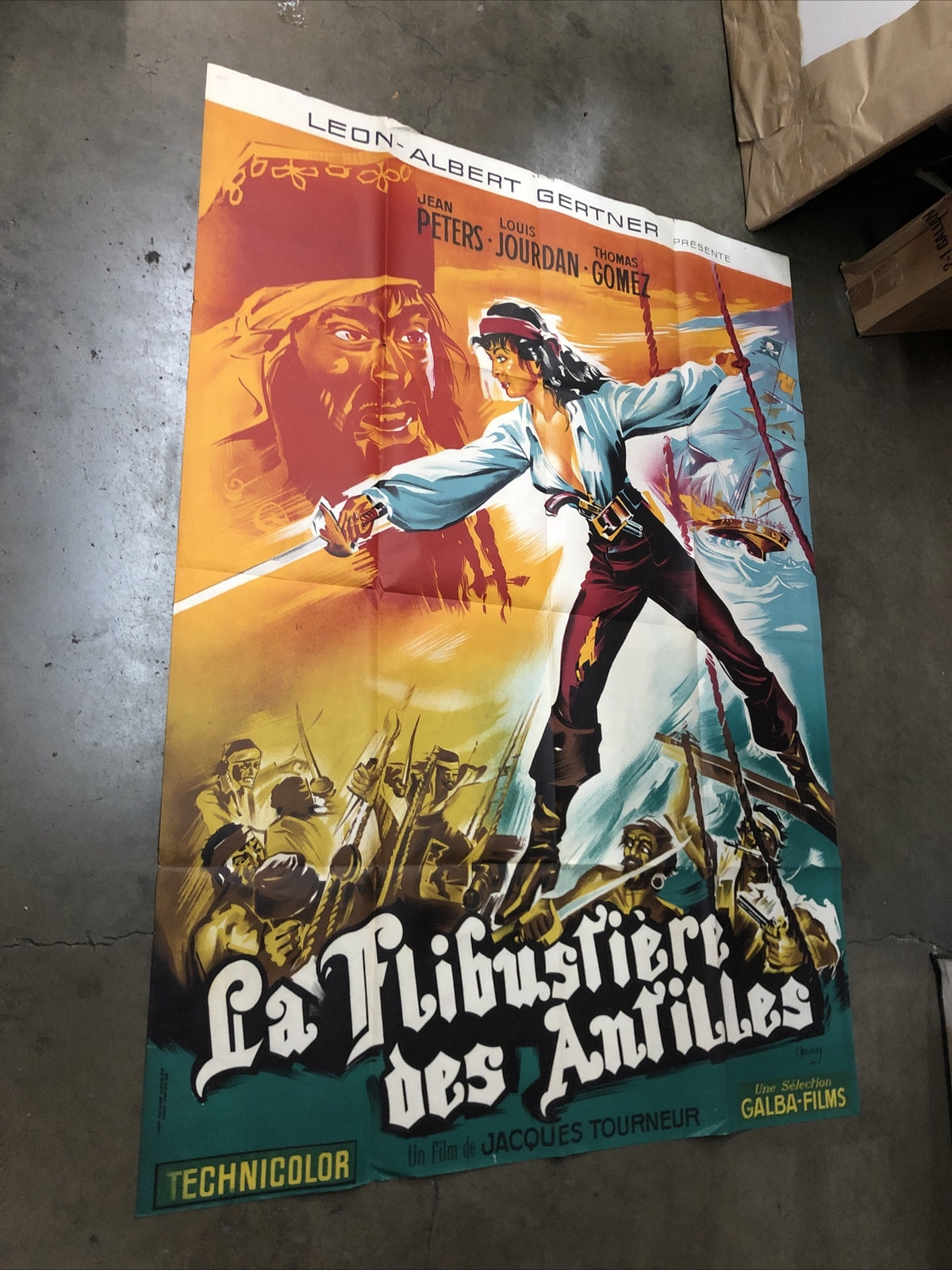 1940s Pirate Of Antilles Les Flibustiere Antilles One Sheet Movie POSTER 62x45”0