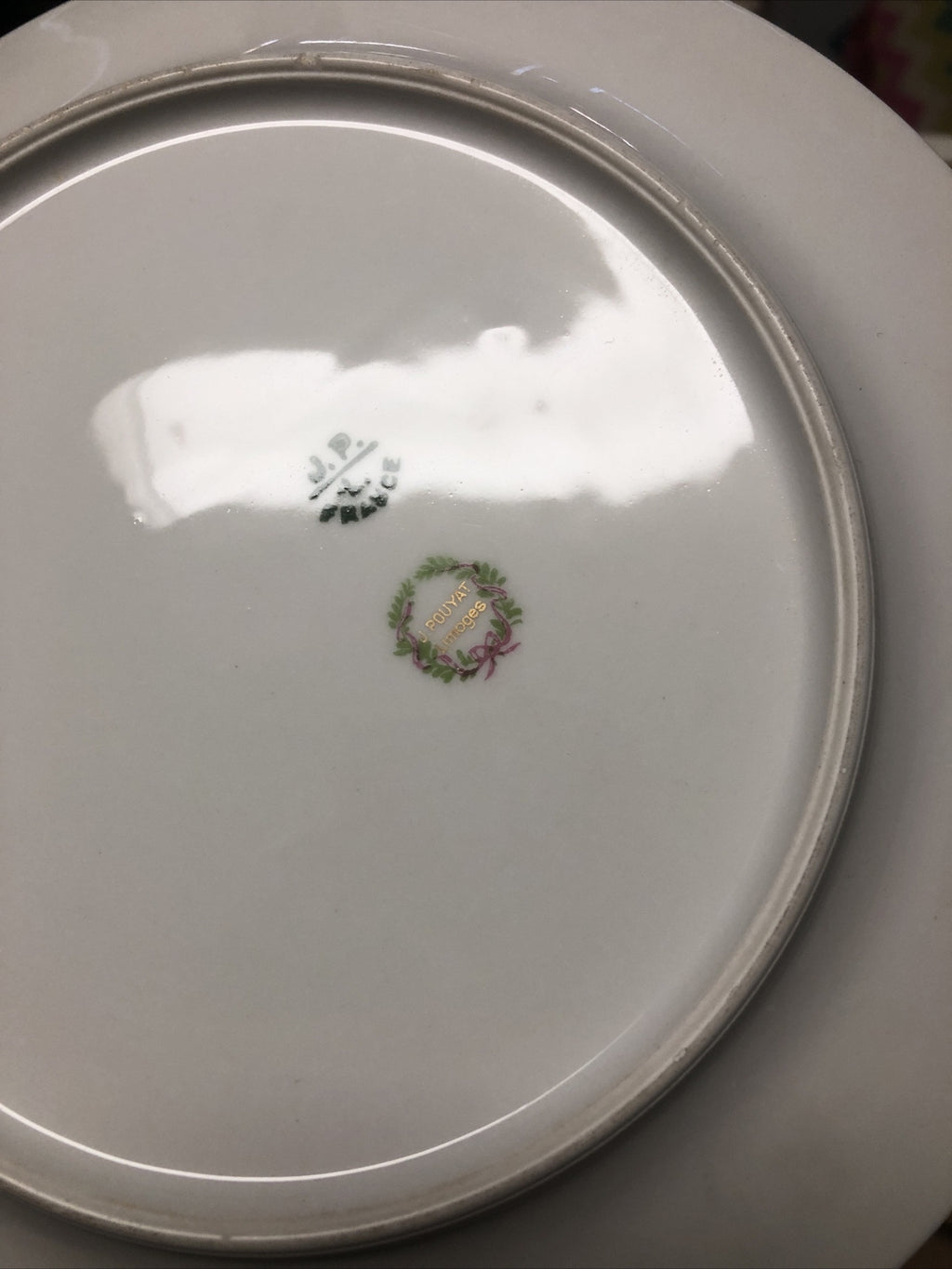Vintage Lot Of 4 J.P.L. France J. Pouyat Limoges 8.5” SALAD PLATES Gold Design5