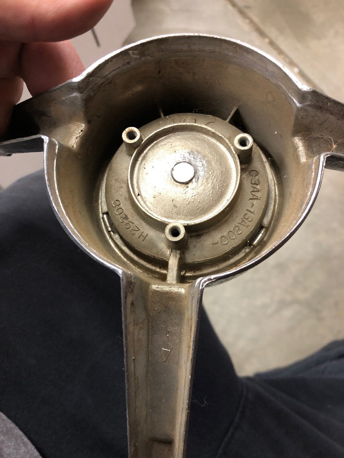 1963-4 Ford Galaxie 500 Barn Find Steering Wheel Chrome Horn Ring  C3AA-13A800.6