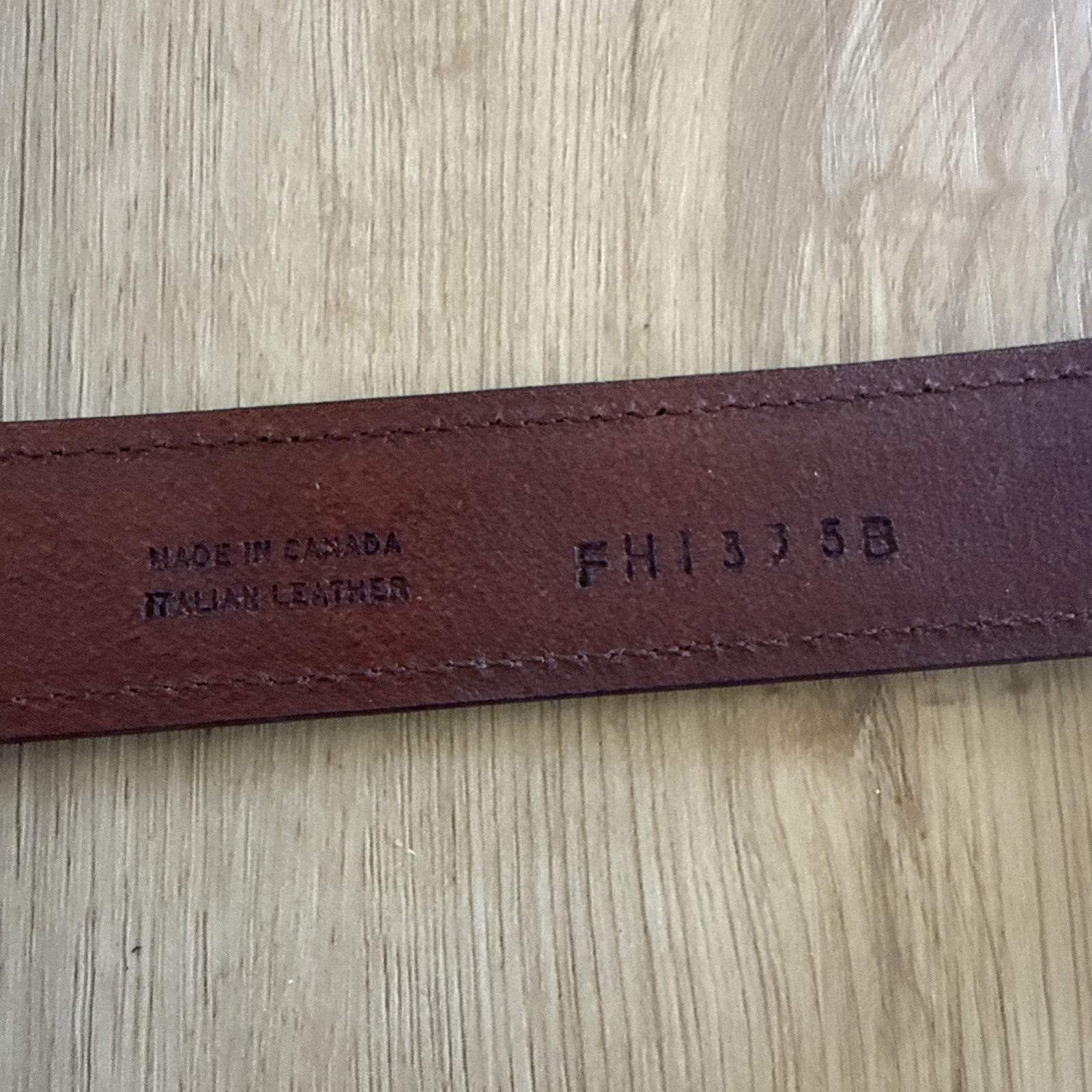 Saks Fifth Avenue Mens Brown Italian Leather Dress Belt Size 42/1054