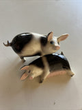Vintage Pair of Small Pig Figurines Porcelain0