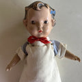 11.5” Vintage Comp Doll with Blue Bow 0