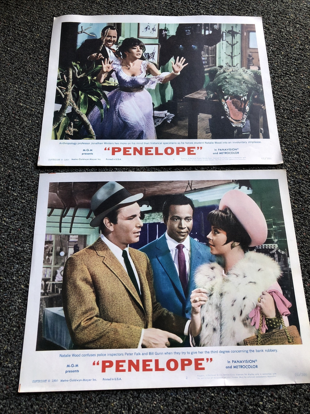 Penelope Lobby Card Lot Of 2 - #2 & #4 NATALIE WOOD PETER FALK 19660
