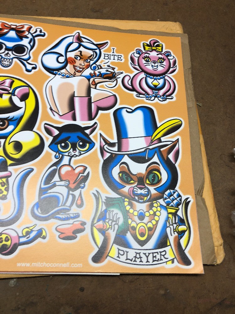 Mitch OConnell “I Bite” Flash Art Sheet No Sticker 2001 Rare!4