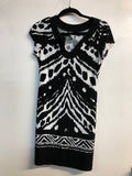 Sweet Storm Women's Black White Pattern Dress Size M0