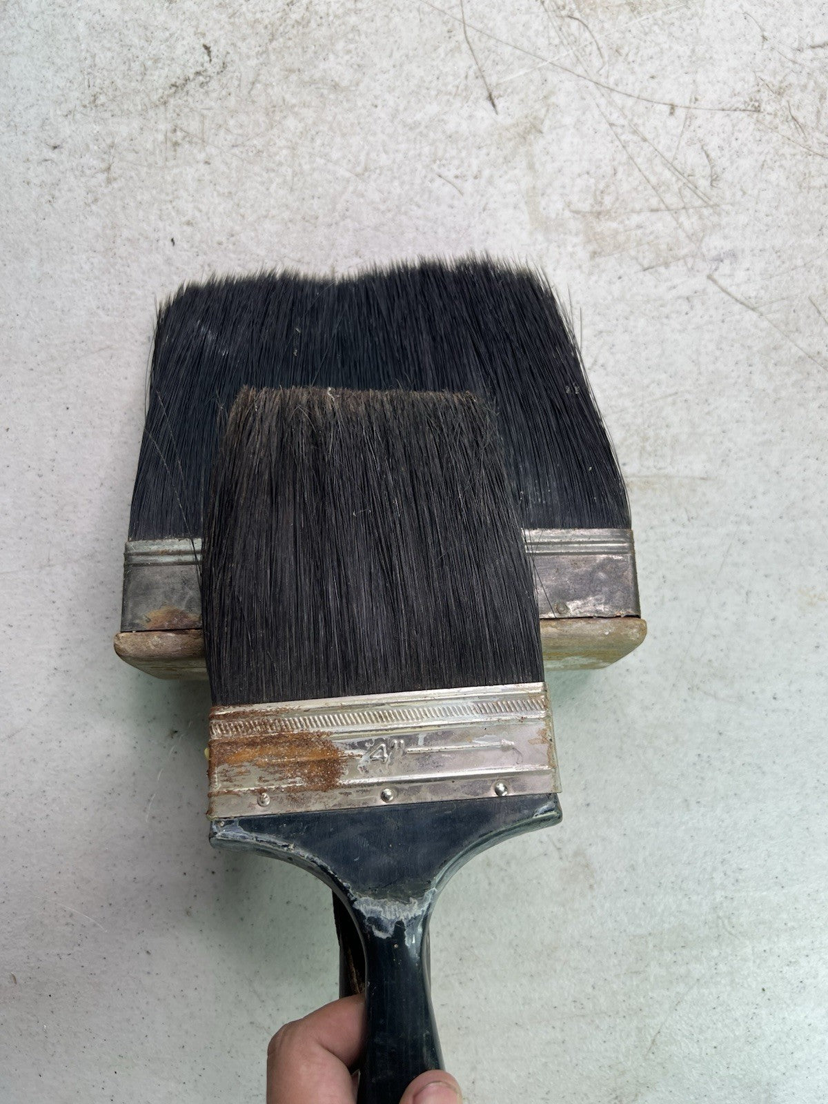 Vintage Industrial Soft Bristle Brushes Pair – Wood & Metal Scrub Head w/ Handle5