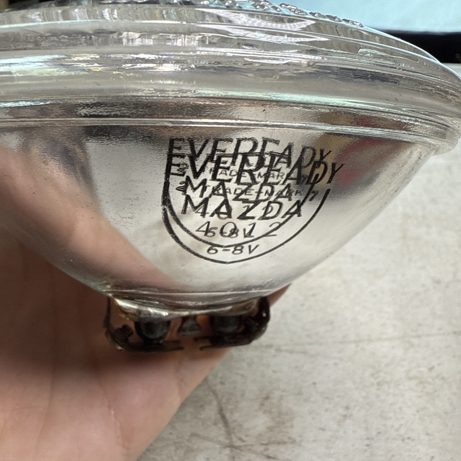 Eveready Mazda 4012 Fog Light Driving Antique Vintage 6" Headlight NEW2