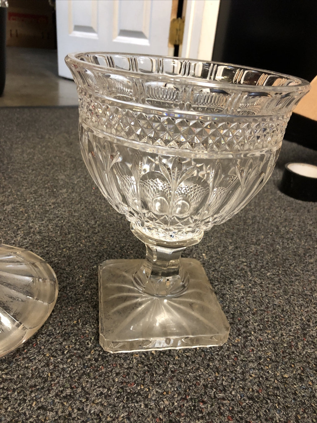 Vintage Crystal Lidded Candy Jar Vase Bowl 15.5” Tall4