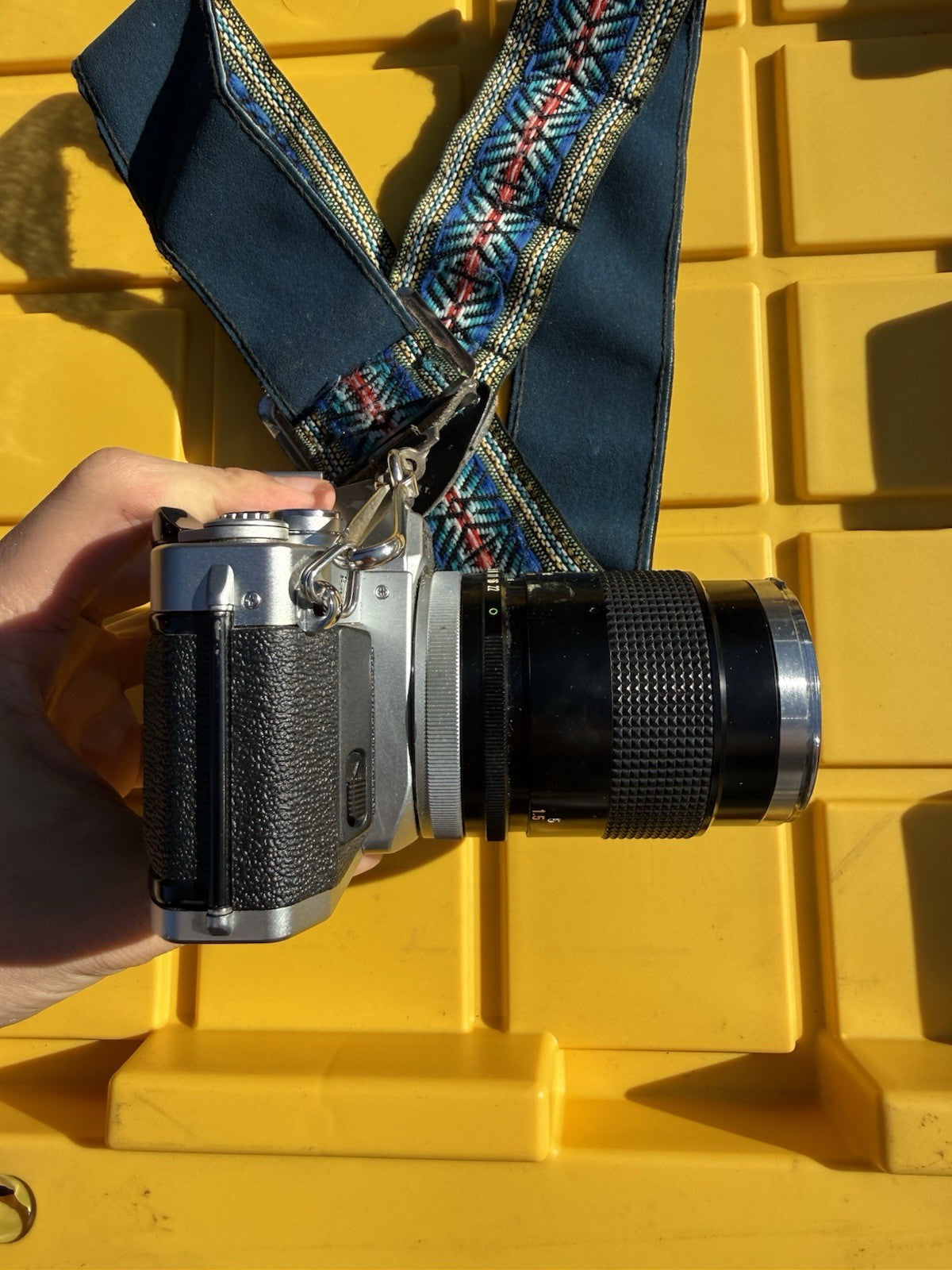 Canon AV-1 SLR Film Camera - Silver with Canon fd 135mm 1:3.5 lens With Strap5