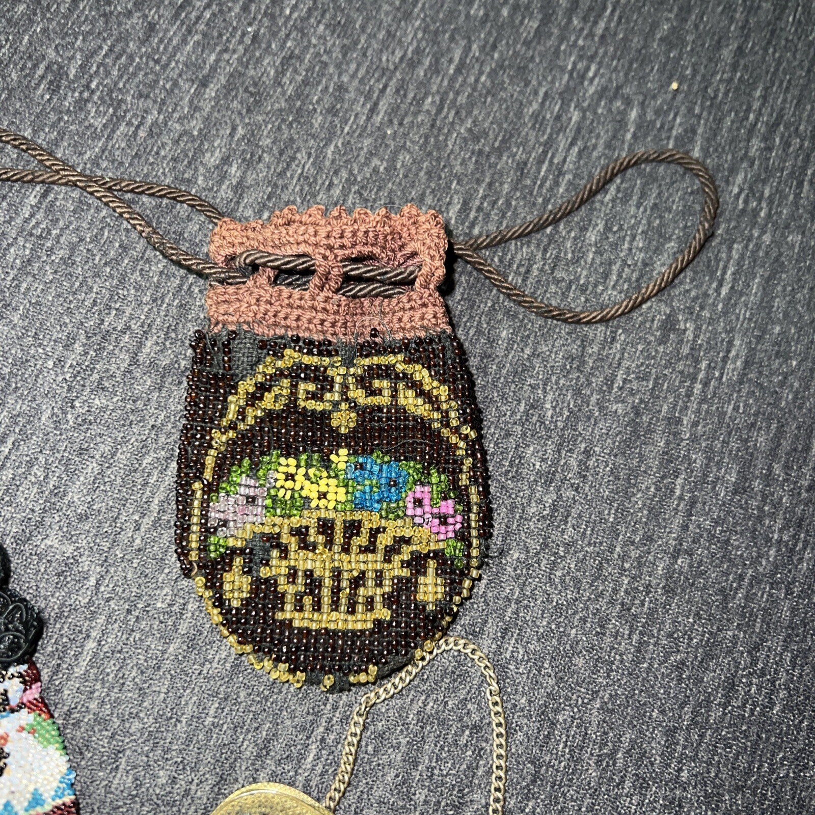 Lot of 3 Vintage Hand Crafted Beaded  Coin Purse Pouches High Quality Handmade3
