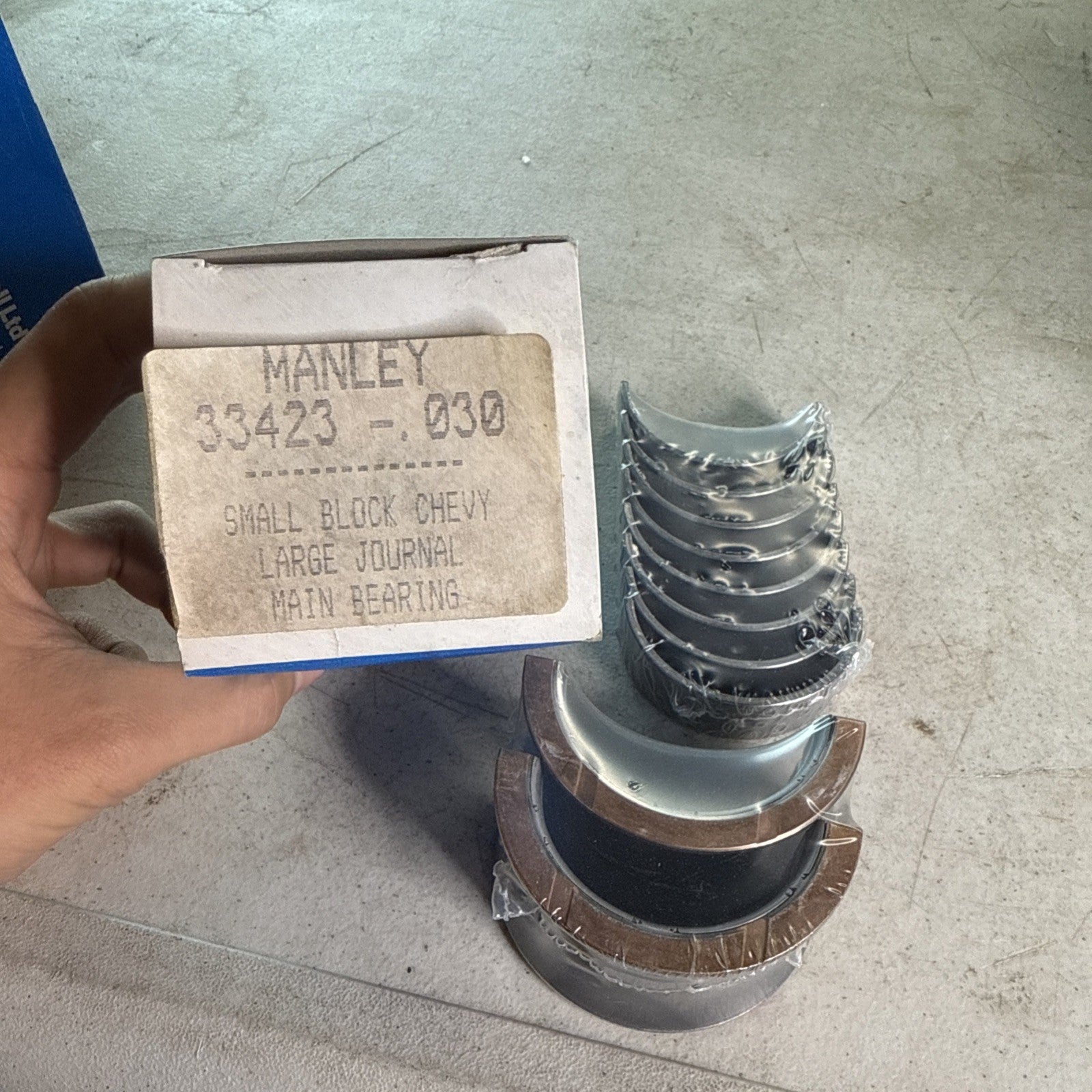 NOS Manley Performance Main Bearing Set, part number 33423-.030.0