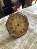 Antique Swiss 8 Days Pocket Watch Clock With Stand Swiss Made 3”x3”0