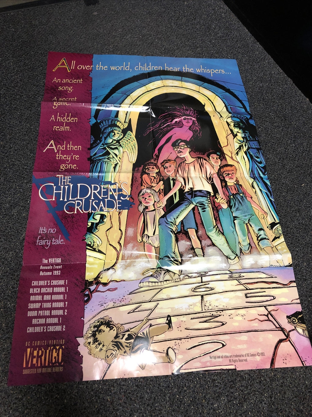 Vintage 1993 DC Comics/Vertigo The Children’s Crusade Poster 34”x22”0