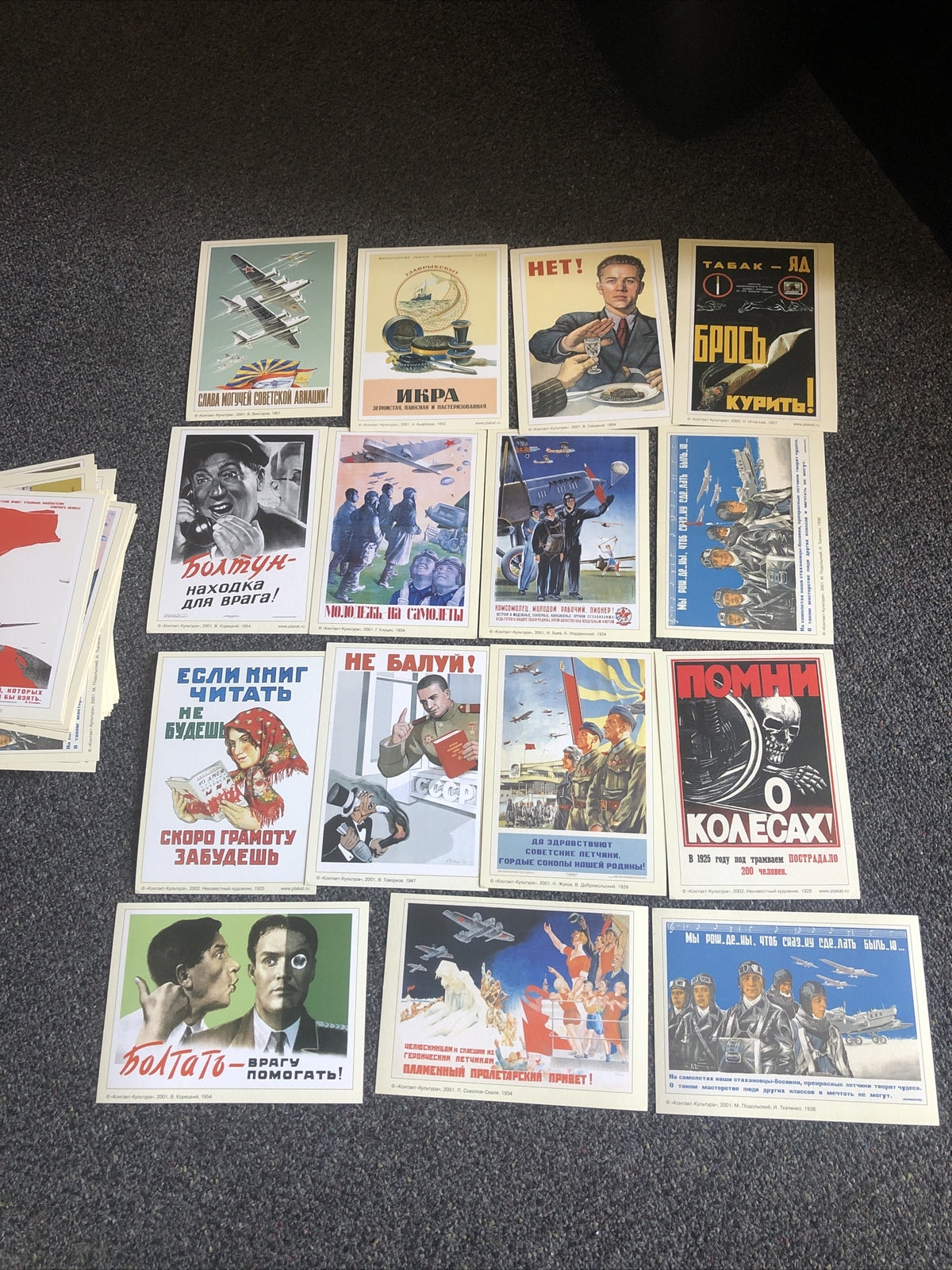 Rare Vintage Lot Of 110 Russian Flash Cards Kohtakt Kynbtypa 2001 Aviation War0