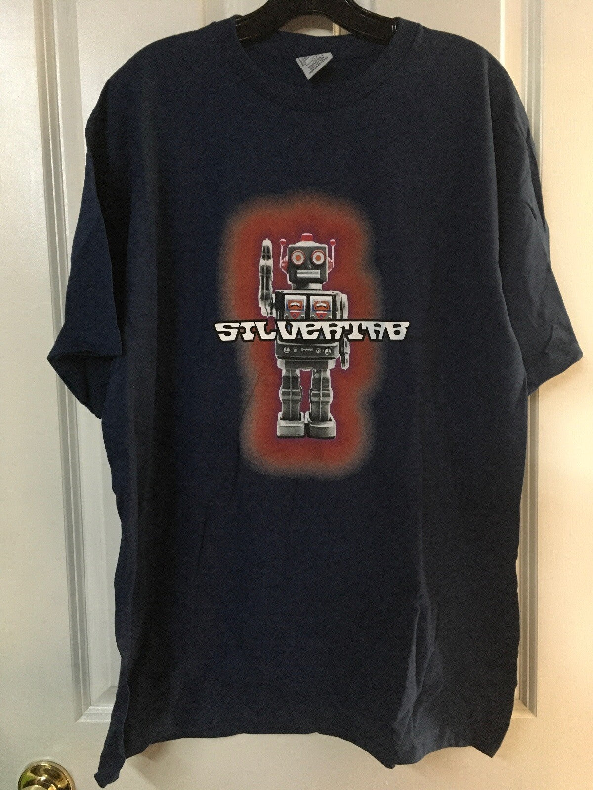 VTG NOS NWOT 80s 90s Levis’s Built To Last SilverTab Navy Robots Graph Shirt L0