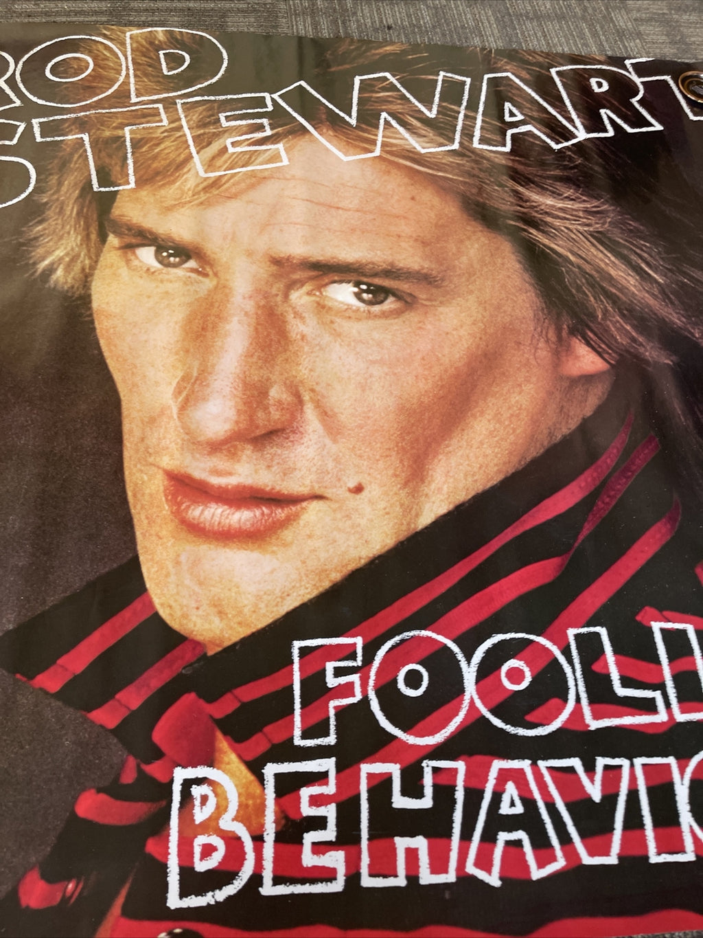 #198 Rod Stewart 1980 Foolish Behaviour Original Subway Promo Poster 48”4