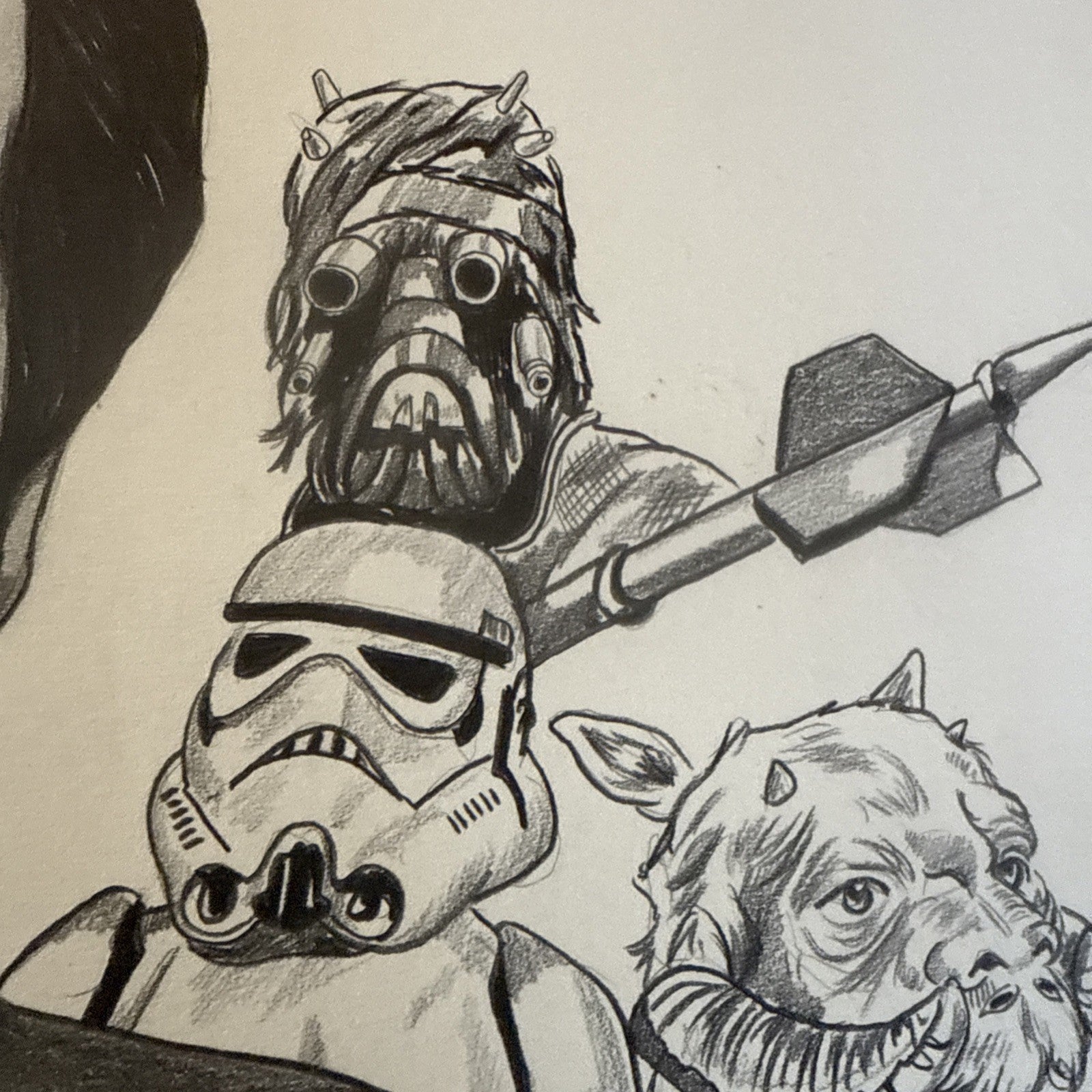 1980 Star Wars ORIGINAL ART SKETCH 1/1 Paul Madden For Gary Kurtz Producer7