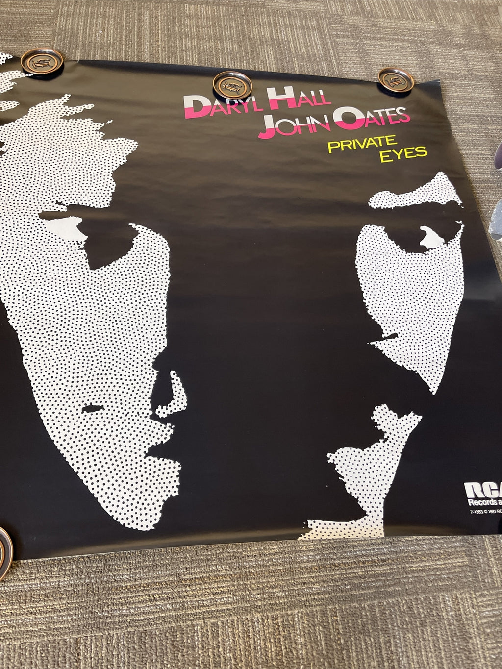 #197 Daryl Hall and John Oates 1981 Private Eyes 36”  Promo Poster Rare!7