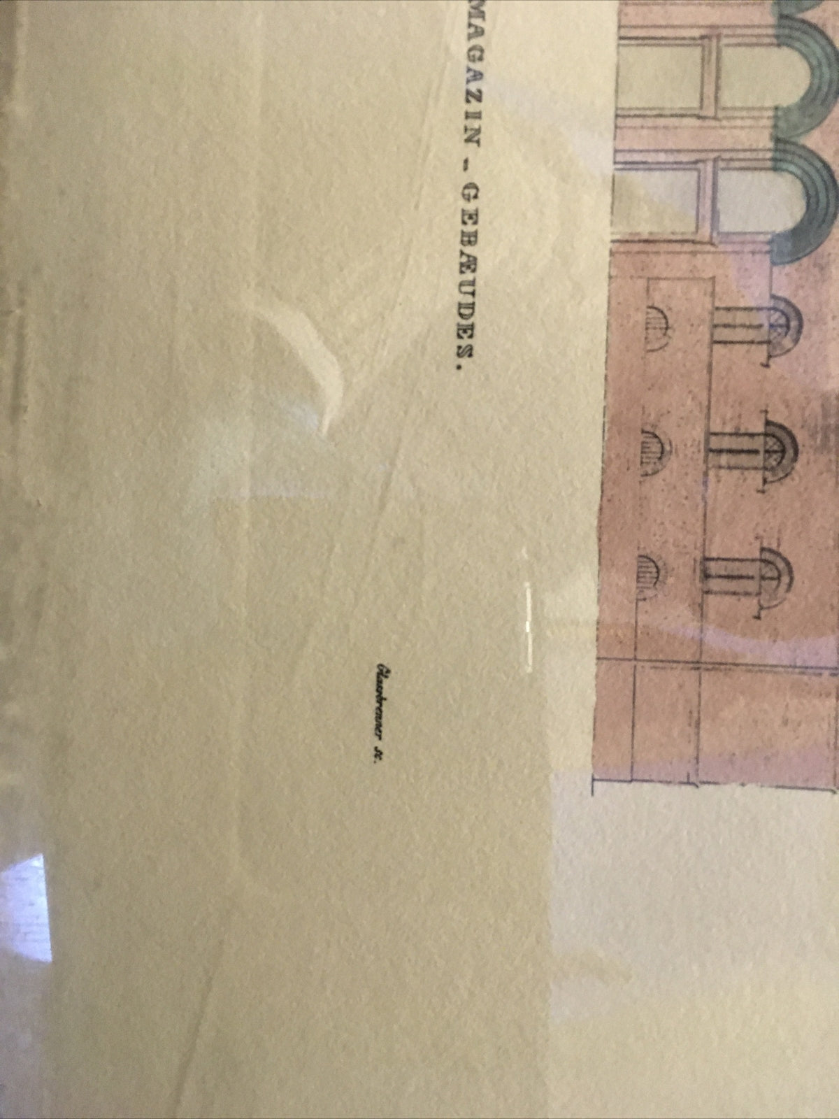 Architecture Art G.F. Thiele Colored Etching "Facade De Magazin Gebaeudes”4