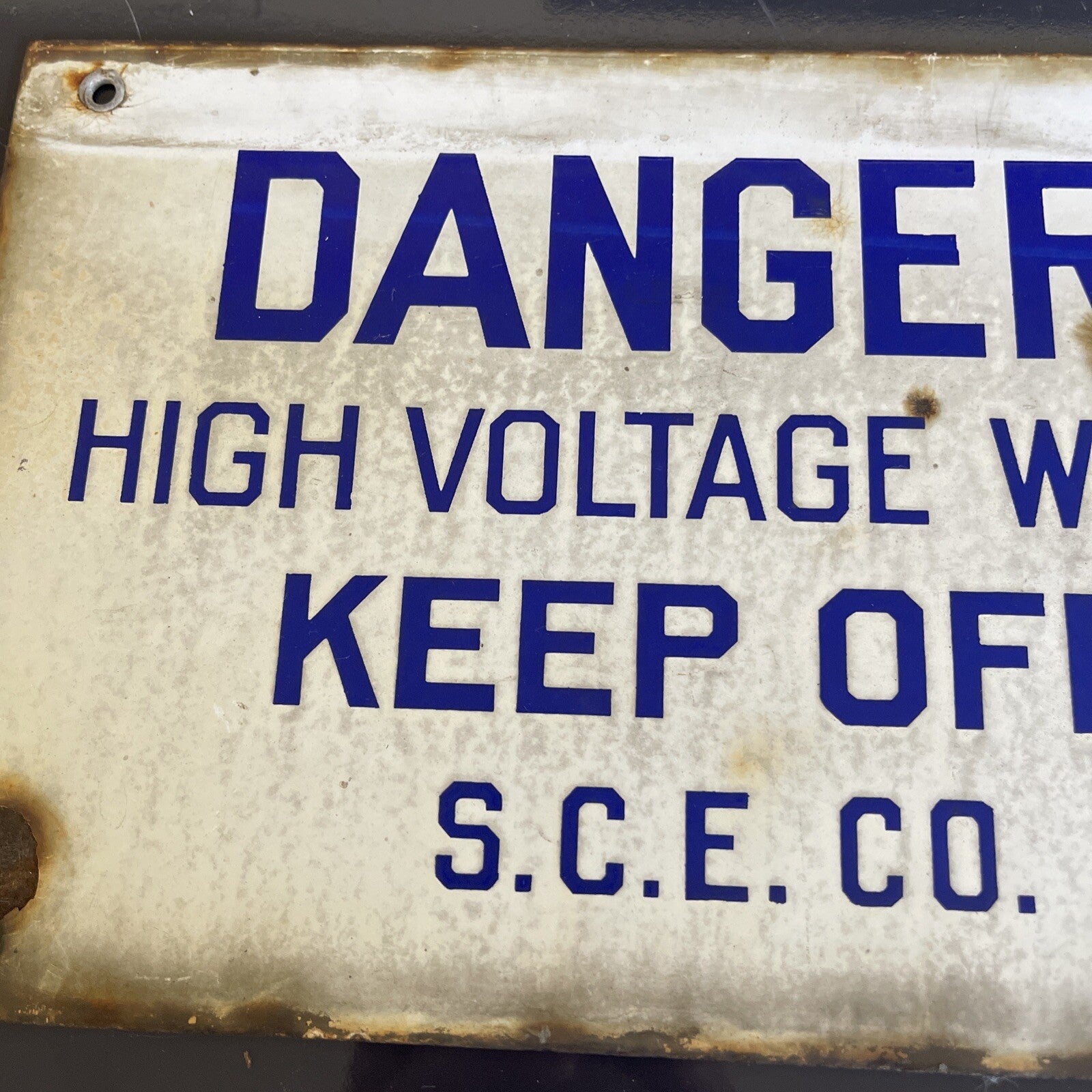 Early Porcelain Sign Danger High Voltage Keep Off Southern California Edison2