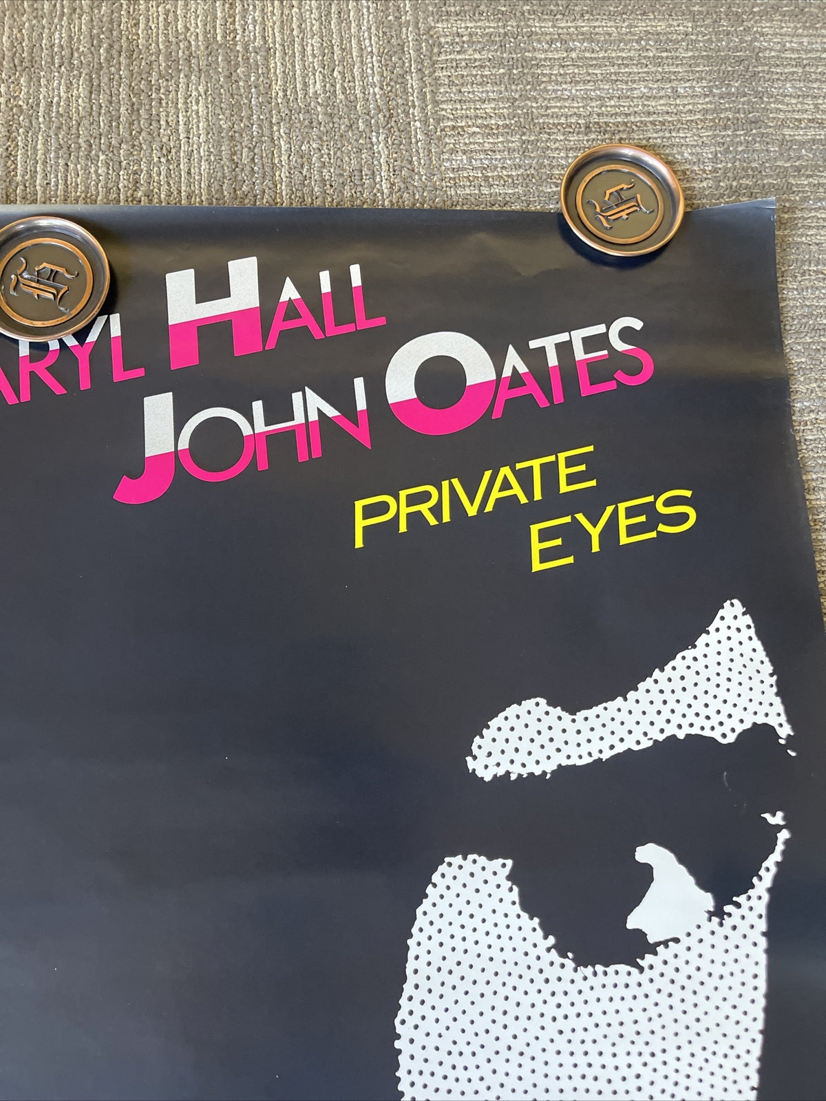 #197 Daryl Hall and John Oates 1981 Private Eyes 36”  Promo Poster Rare!1