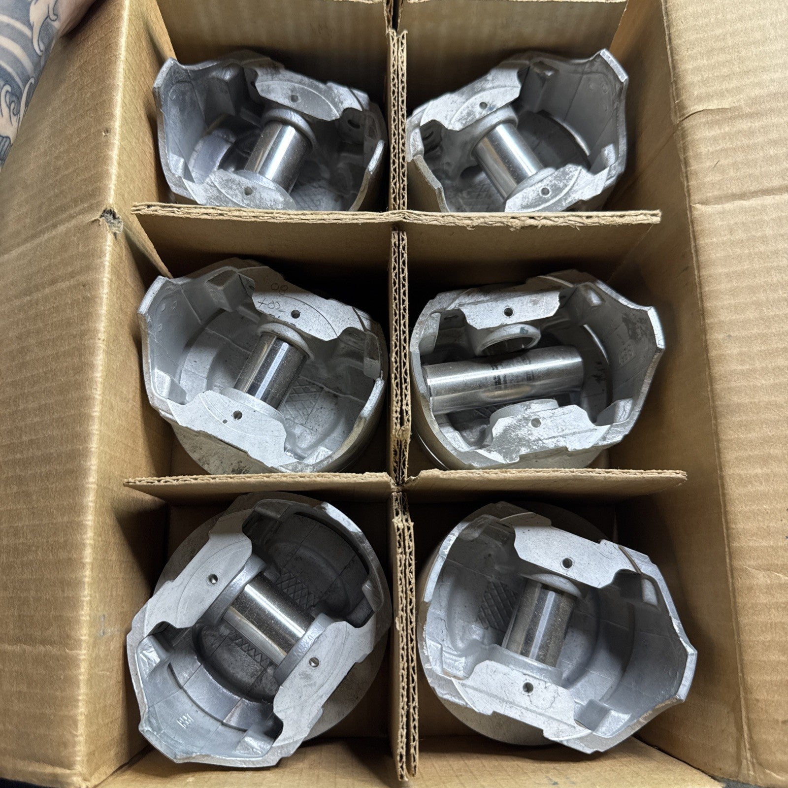 Forged Pistons Set of 6 – Matched Codes 08-03 10-02 07-02 12-01 – High Perf0
