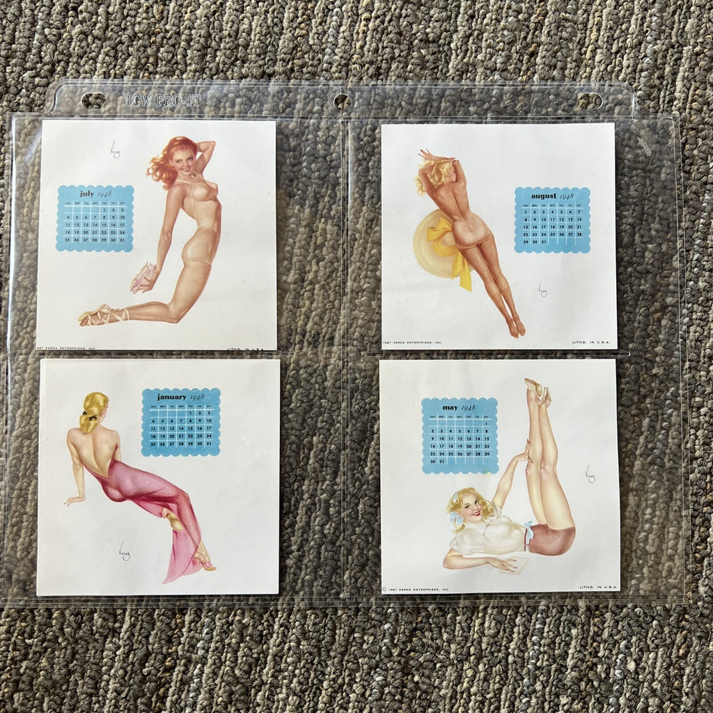 Lot of 10 1948 Varga Enterpises Girl Pin Up Mini Calendar Pages 4