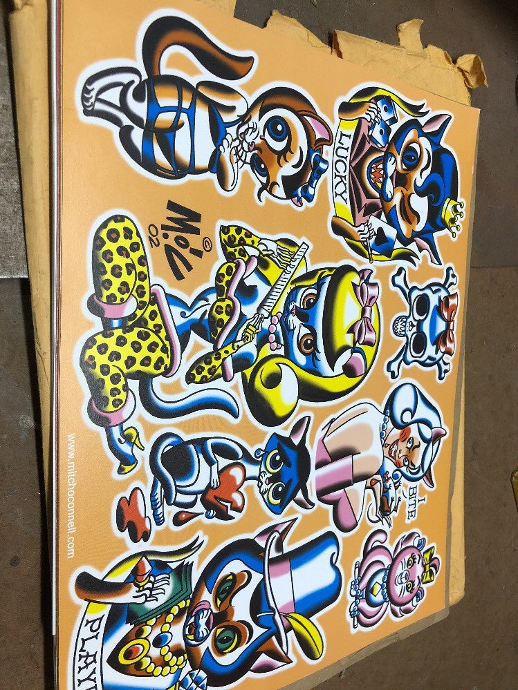 Mitch OConnell “I Bite” Flash Art Sheet No Sticker 2001 Rare!0