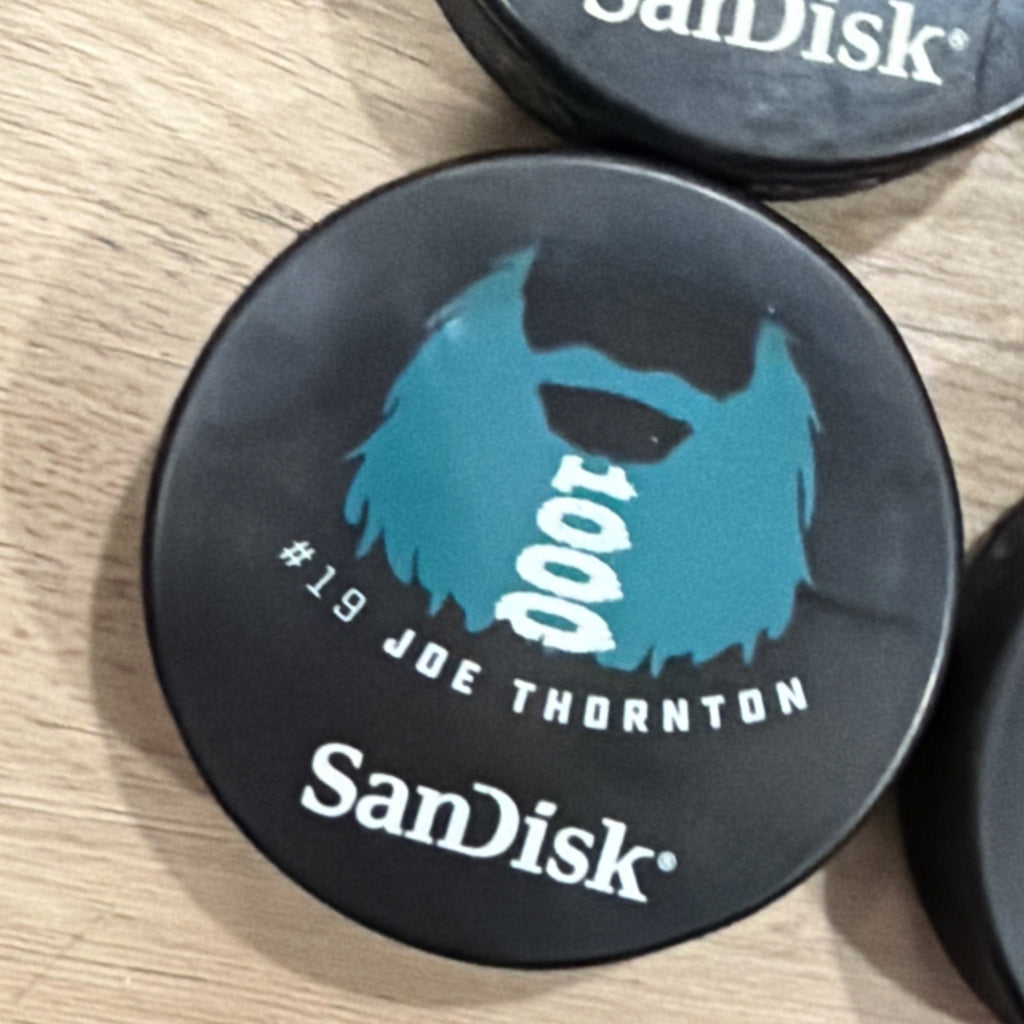 Lot Of 4 Patrick Marleau - Joe Thornton Hockey Puck - San Jose Sharks1