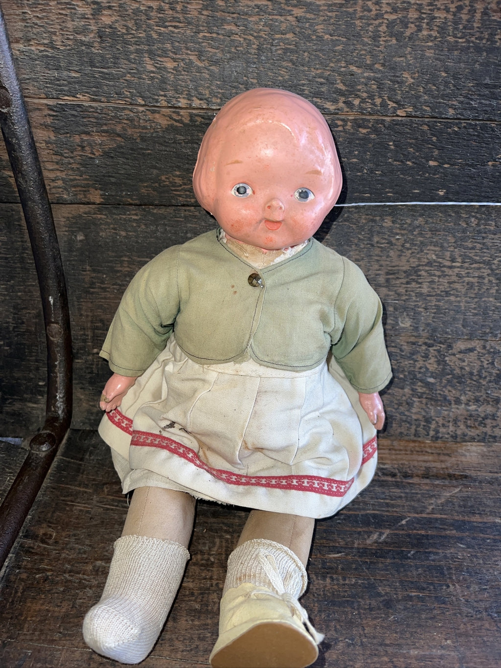13.5” Antique Rare “Campbell Kid 1910” ! Comp And Cloth Jointed Body1