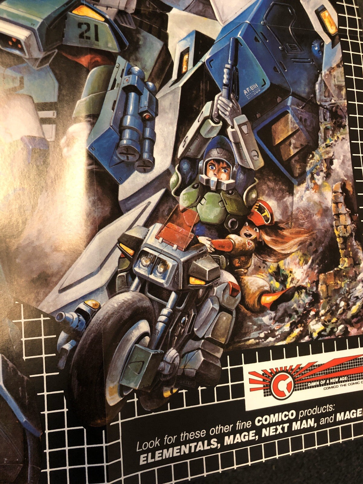 Original 1985 ROBOTECH Macross Masters New Generation Comic promo poster 28x20”6