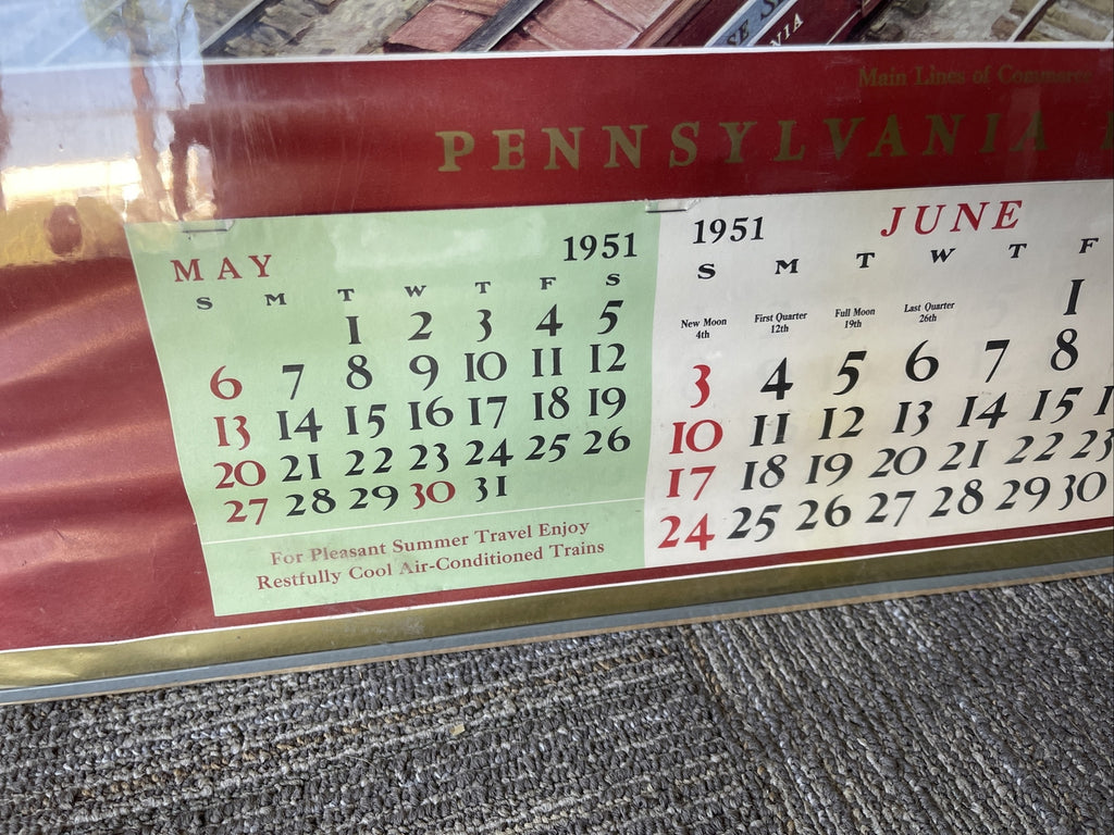 1951 Pennsylvania Railroad (PRR) Large Format Calendar Rare5