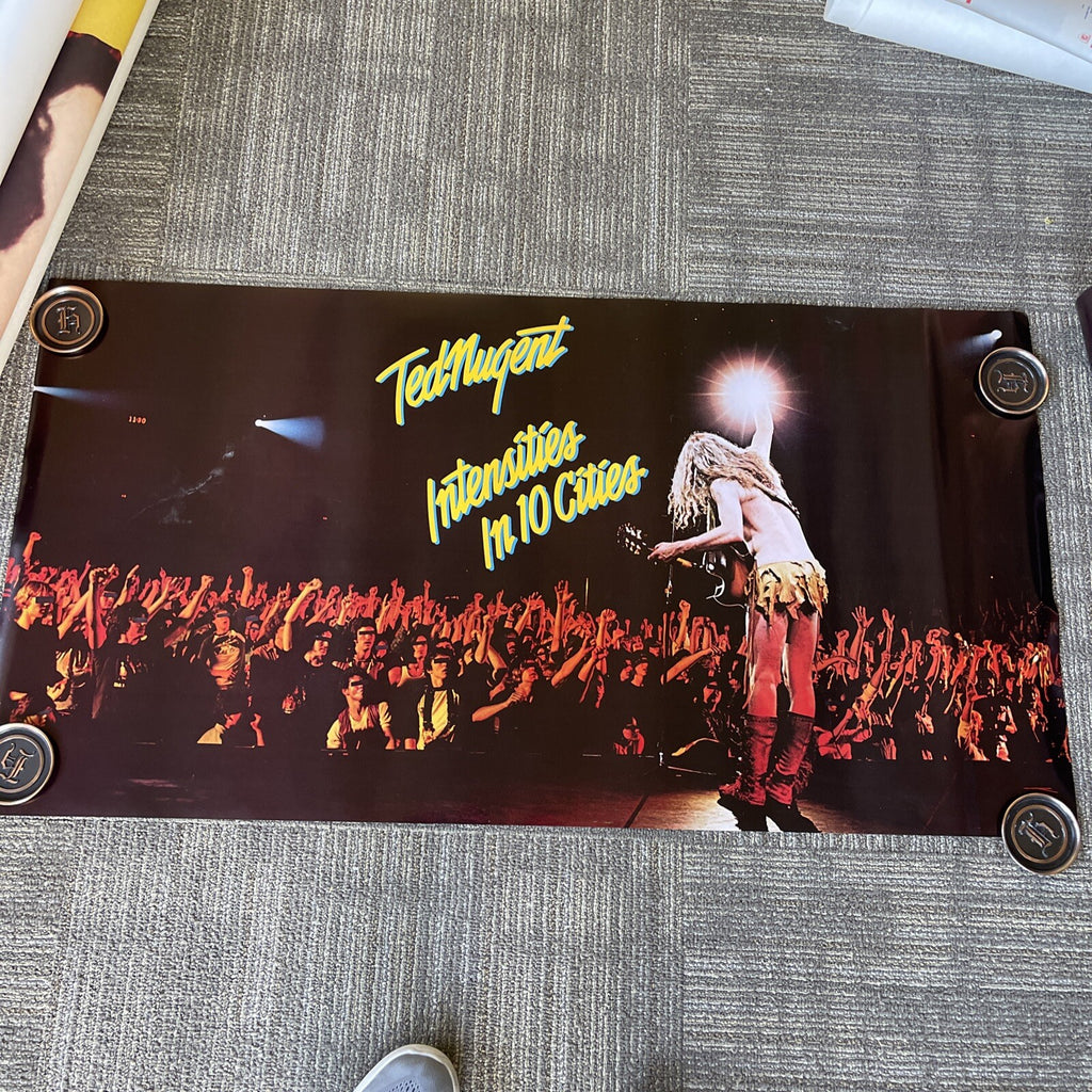 1981 TED NUGENT-RECORD  PROMO TOUR POSTER-INTENSITES IN 10 CITES-CBS ROCK #420